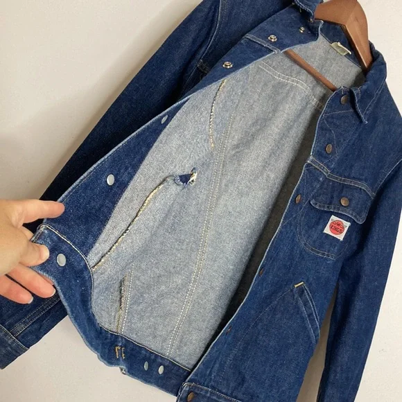 Vintage GWG Kings Jean Jacket Mens 36 Blue Denim Retro Rockabilly Workwear - Picture 10 of 15